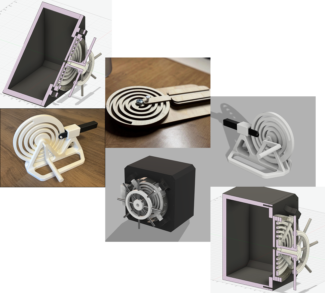 Shots of CAD views and early prototypes.